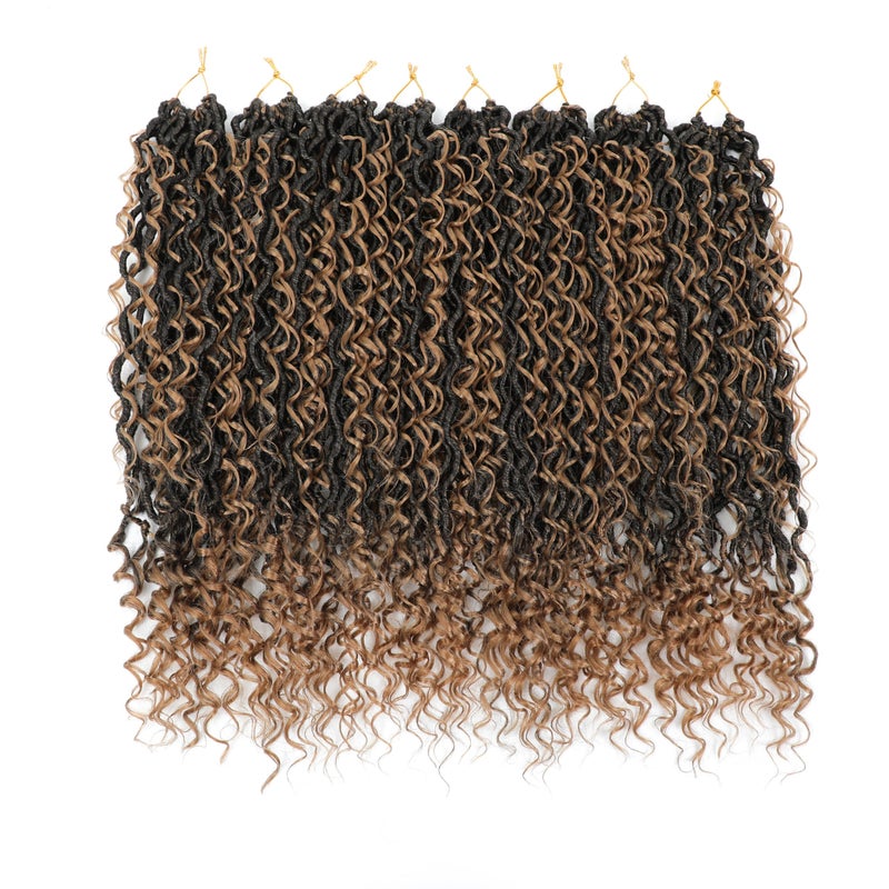 8 Packs Goddess Faux Locs Crochet Hair for Black Women Long Goddess Locs Crochet Hair Boho Style Locs River Hair with Curly Ends 22Inch OT27 8Packs